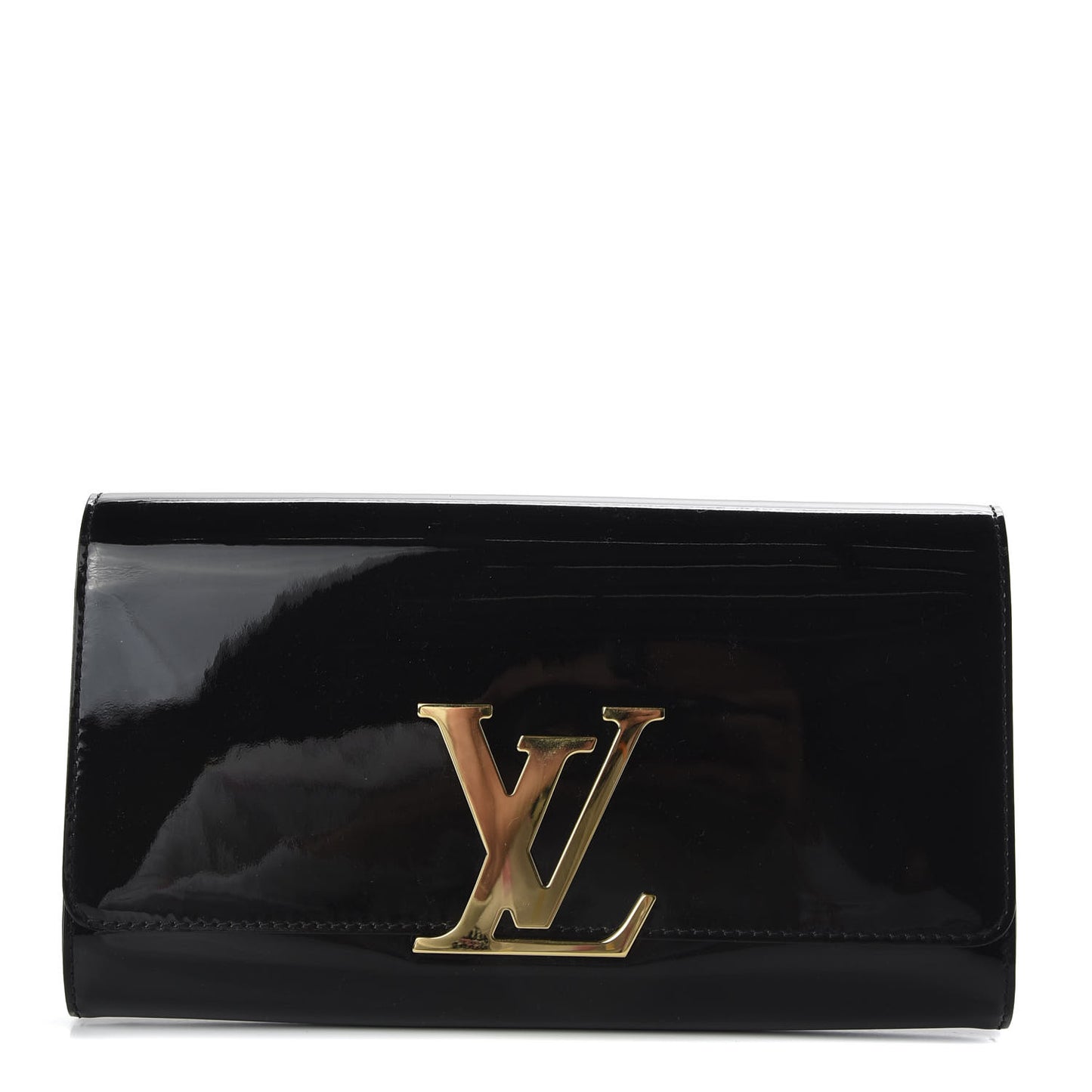 Patent Louise Clutch Black