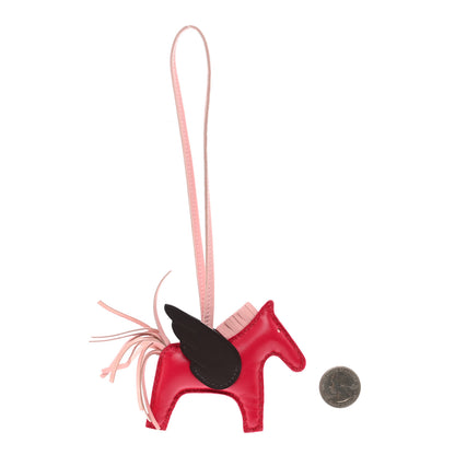 Hermes Milo Lambskin Grigri Rodeo Pegase Horse Bag Charm PM Framboise Rose Sakura Rouge Sellier 2 of 7