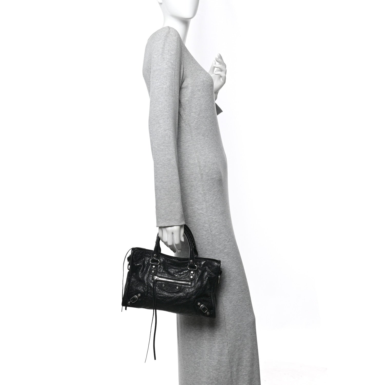 Balenciaga Agneau Arena Silver Hardware Small Le City Black 2 of 9