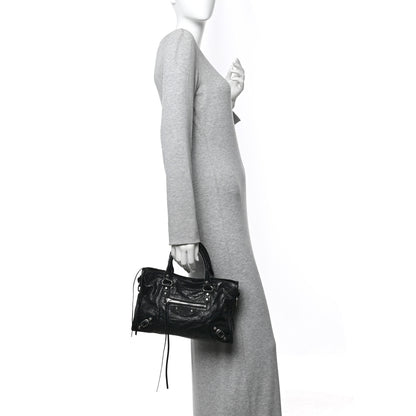 Balenciaga Agneau Arena Silver Hardware Small Le City Black 2 of 9