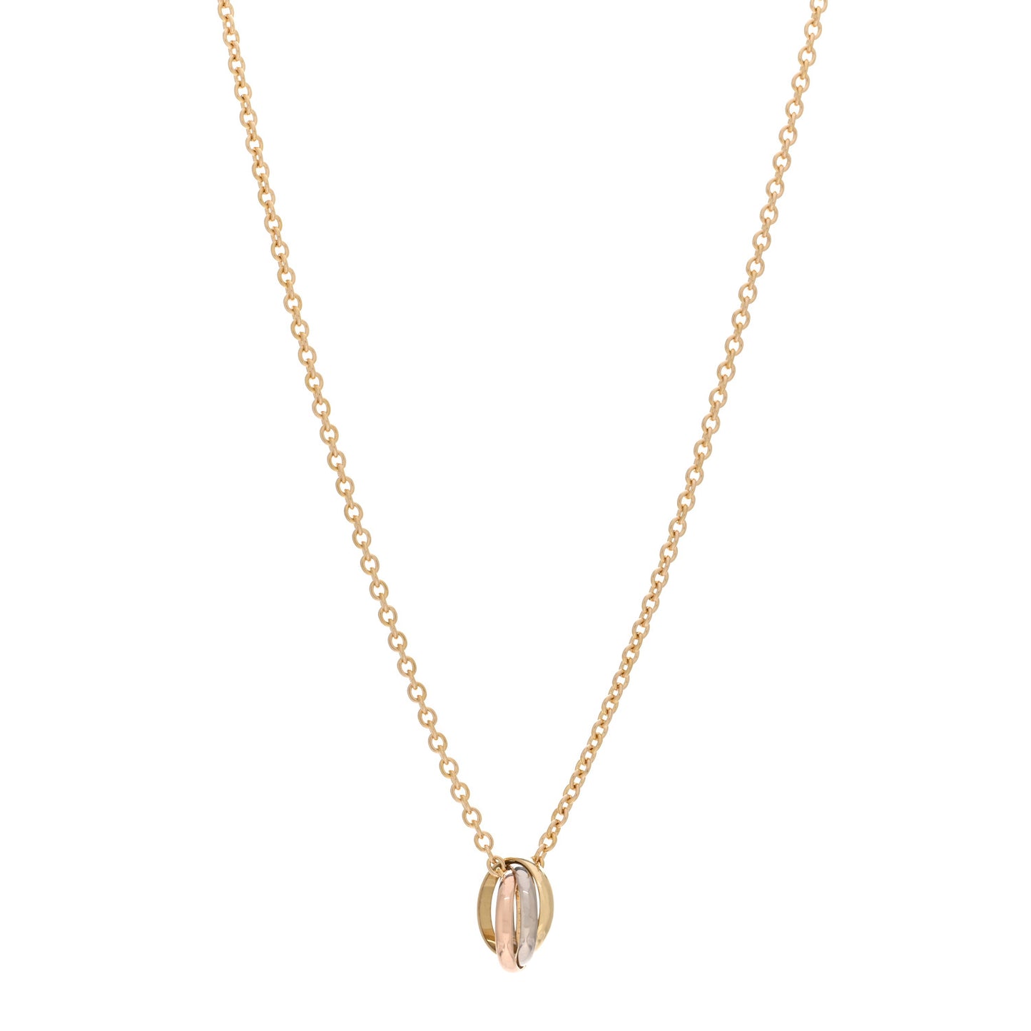 18K Pink Yellow White Gold Baby Trinity Pendant Necklace