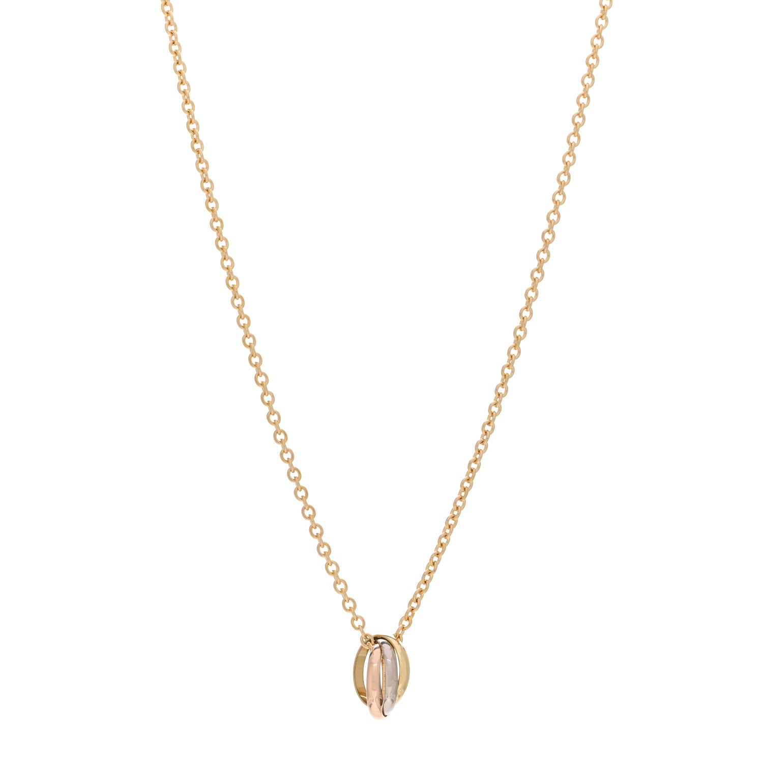 Cartier 18K Pink Yellow White Gold Baby Trinity Pendant Necklace 1 of 4