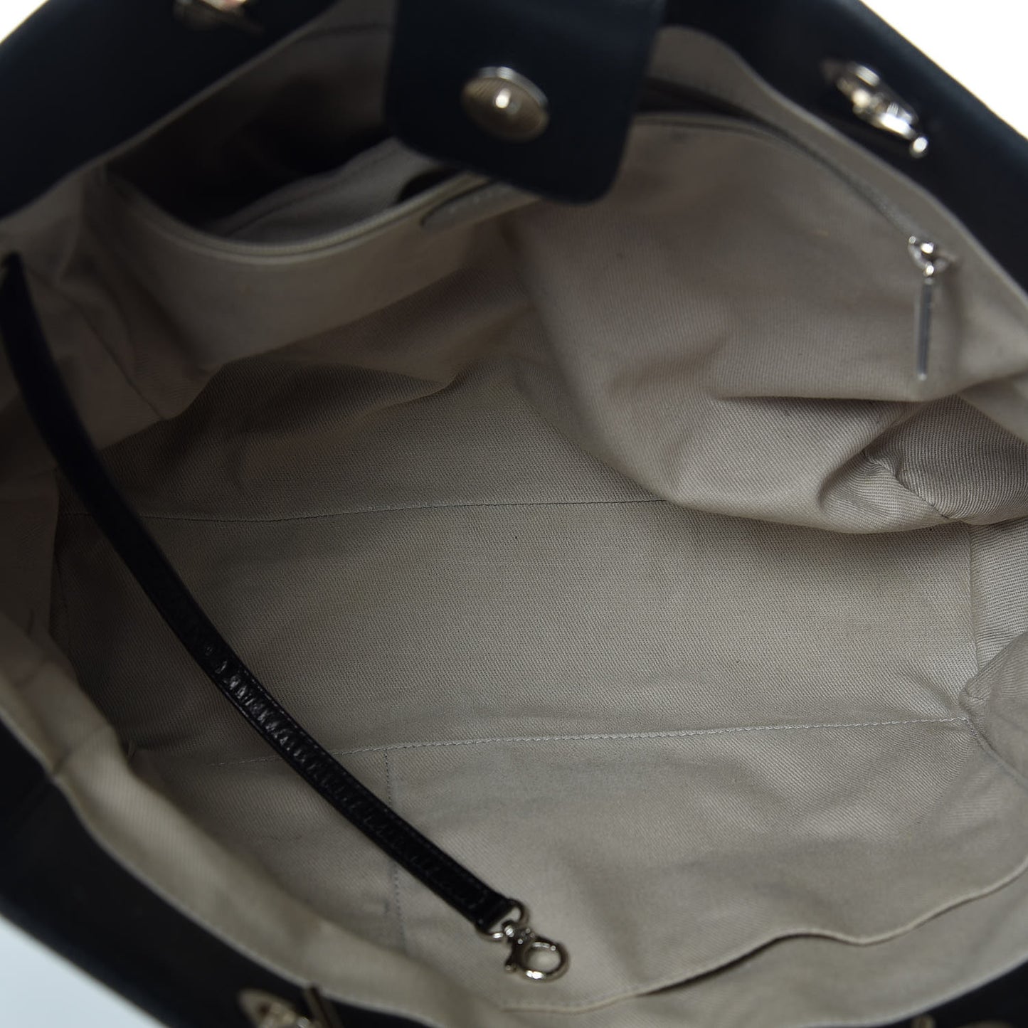 Glazed Calfskin Small Deauville Tote Black