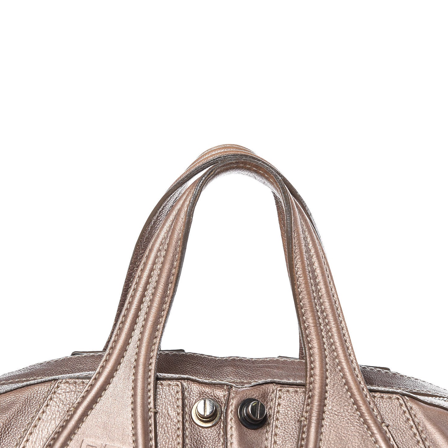 Metallic Calfskin Studded Medium Nightingale Brown