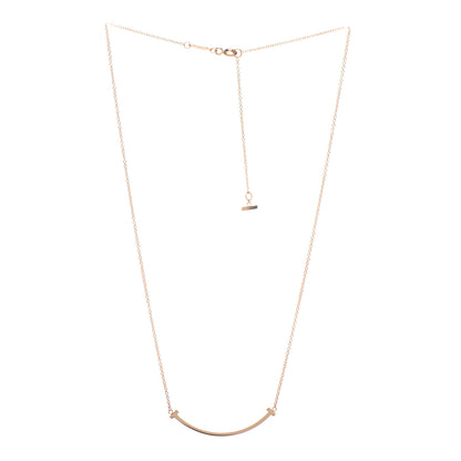 Tiffany 18K Rose Gold Small T Smile Pendant Necklace 3 of 5