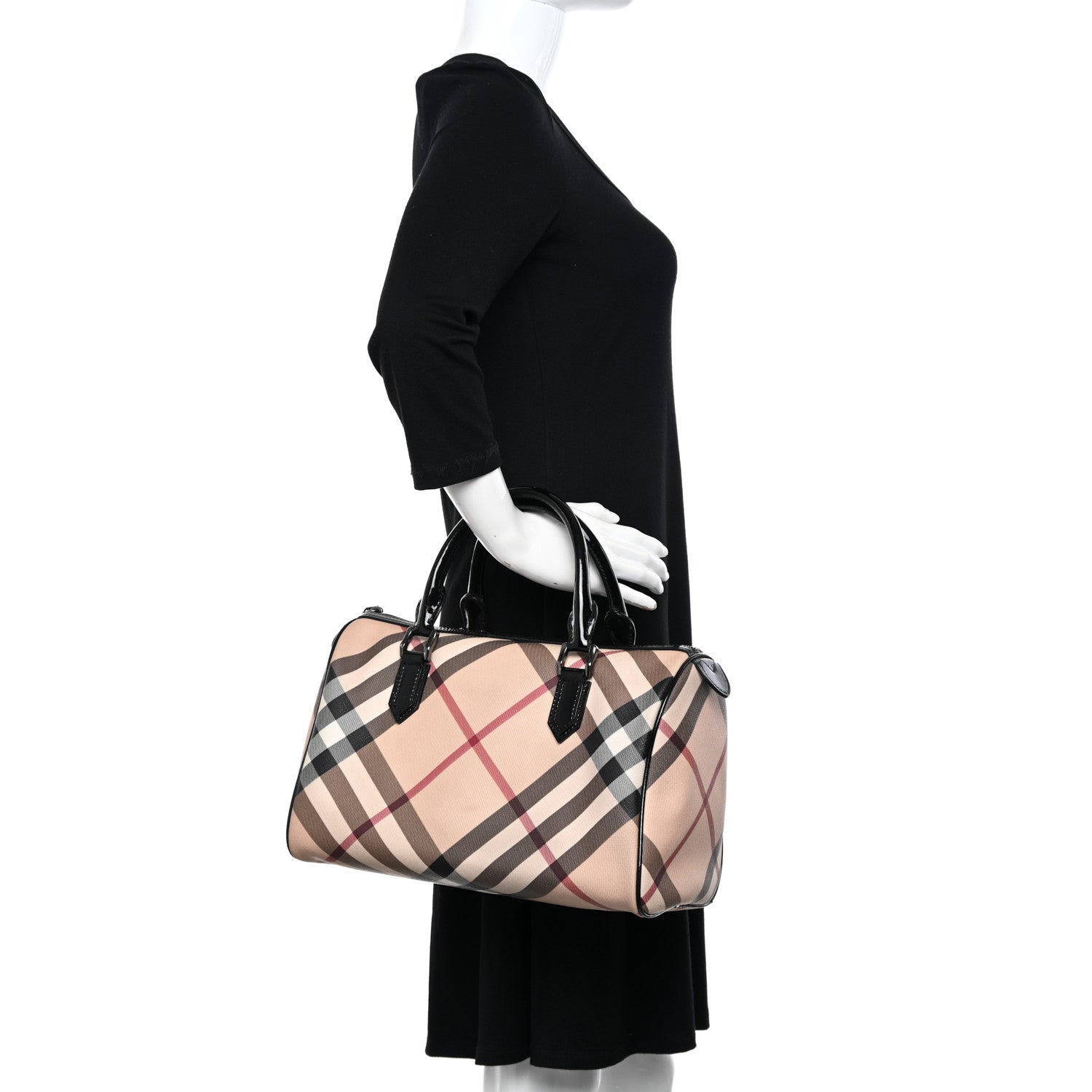 Burberry Nova Check Small Chester Bowling Bag Black 2 of 16