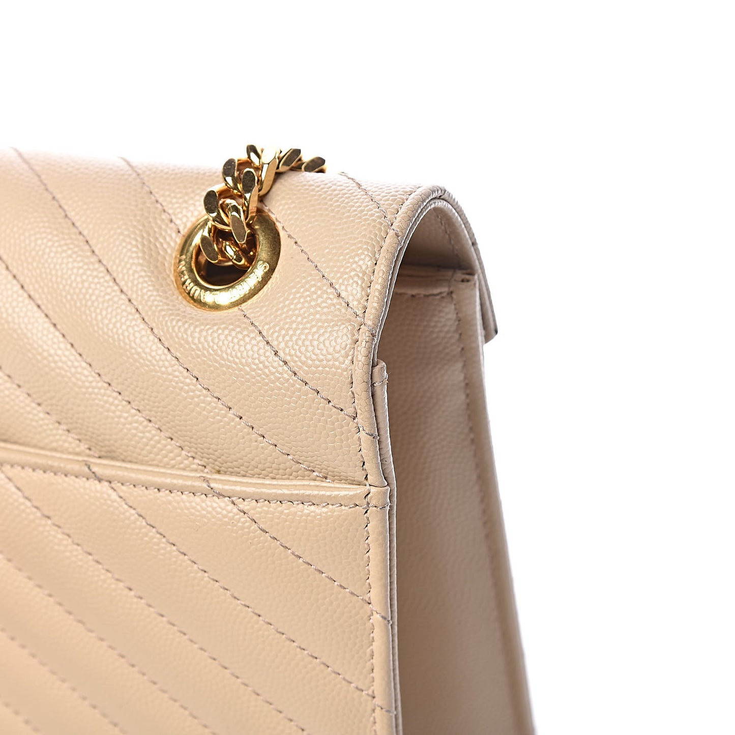 Grain De Poudre Matelasse Chevron Large Monogram Satchel Nude Powder