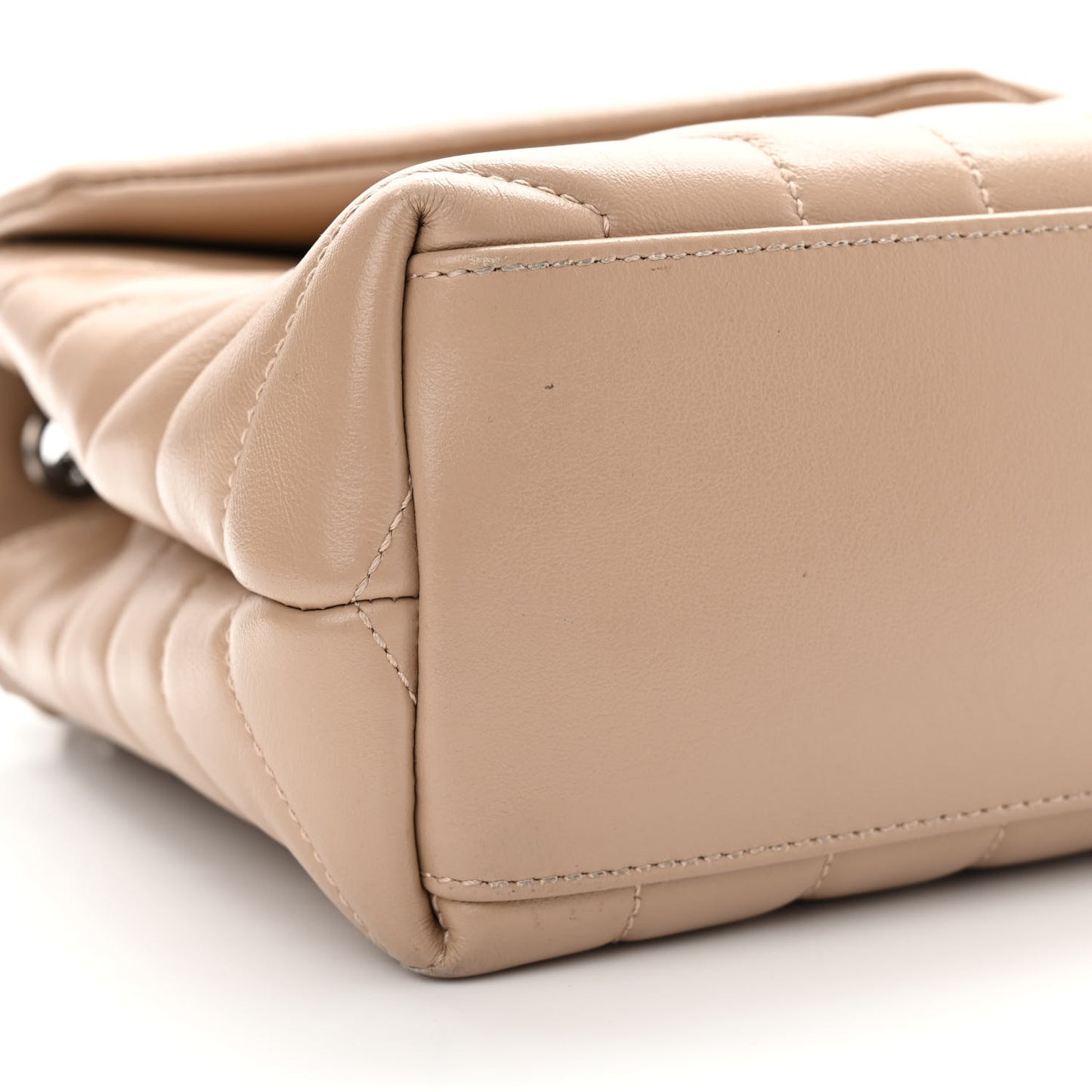 Calfskin Y Quilted Monogram Small Loulou Chain Satchel Dark Beige