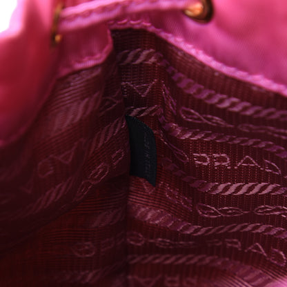 Prada Saffiano Tessuto Nylon Mini Bucket Crossbody Bag Pink 9 of 12