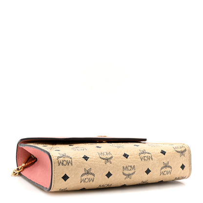 MCM Visetos Tri-Fold Crossbody Beige Soft Pink 4 of 16