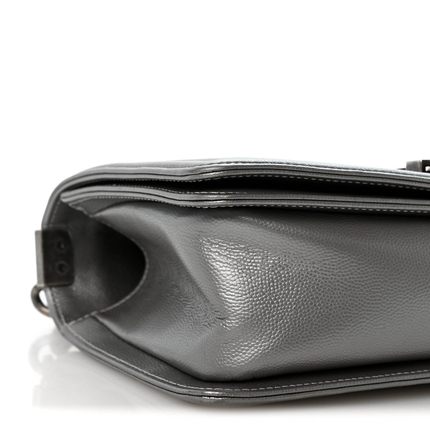 Chanel Metallic Caviar Quilted Medium Boy Flap Silver 9 of 14