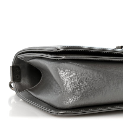 Chanel Metallic Caviar Quilted Medium Boy Flap Silver 9 of 14
