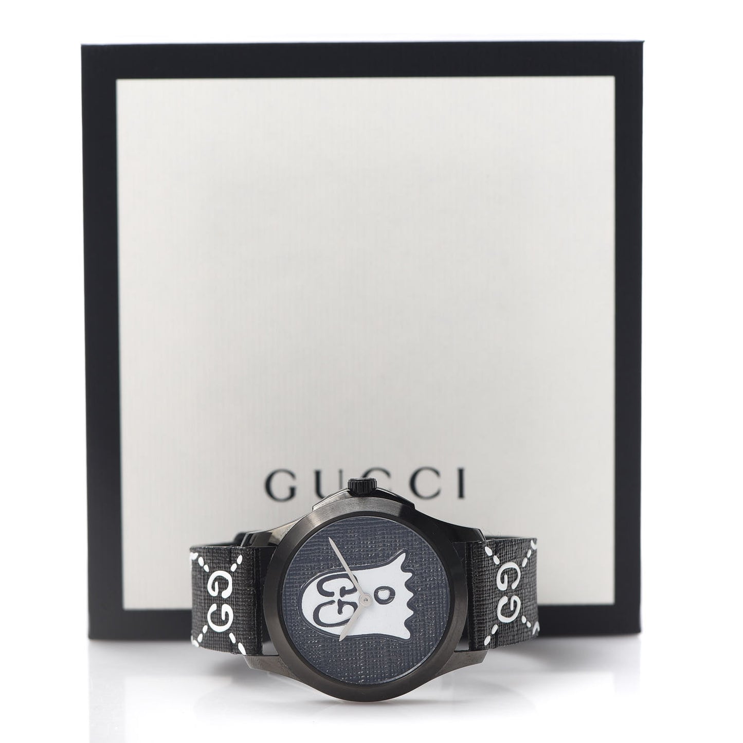 PVD Stainless Steel Canvas 38mm G-Timeless Ghost Quartz Watch Black