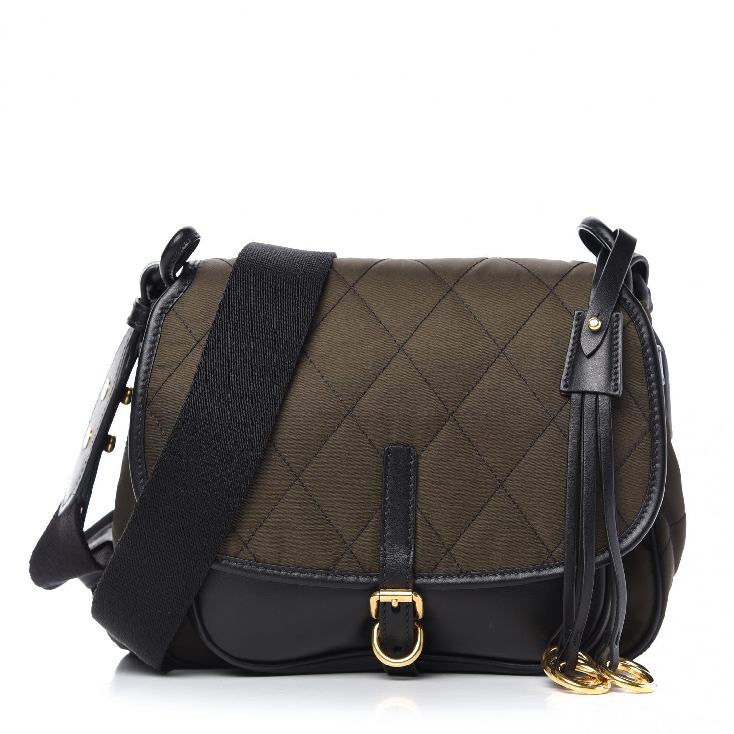 Prada Tessuto Nylon City Calfskin Quilted Crossbody Mimetico Black 1 of 9