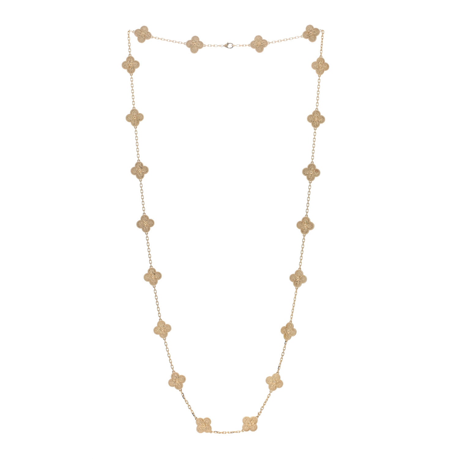 Van Cleef & Arpels VAN CLEEF & ARPELS 18K Yellow Gold 20 Motifs Vintage Alhambra Necklace 3 of 5