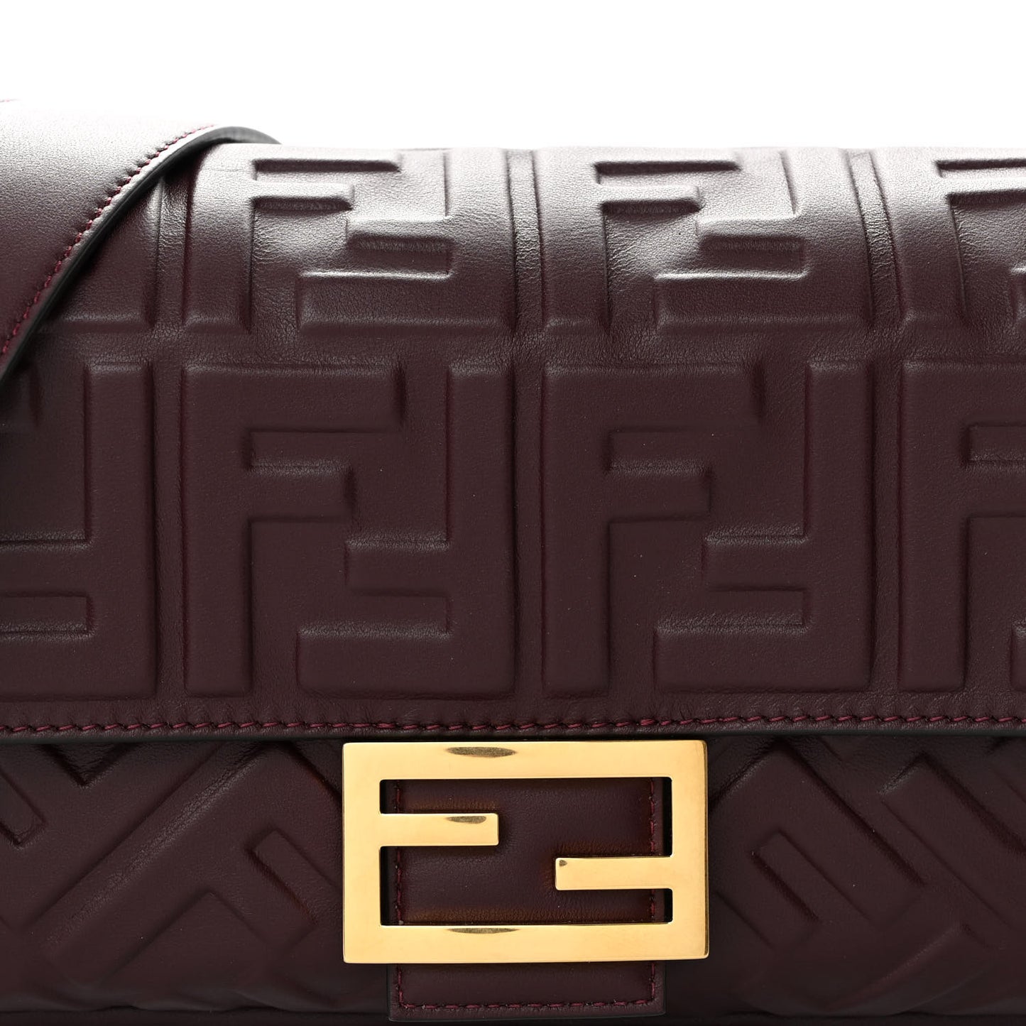 Nappa FF 1974 Embossed Baguette Granata