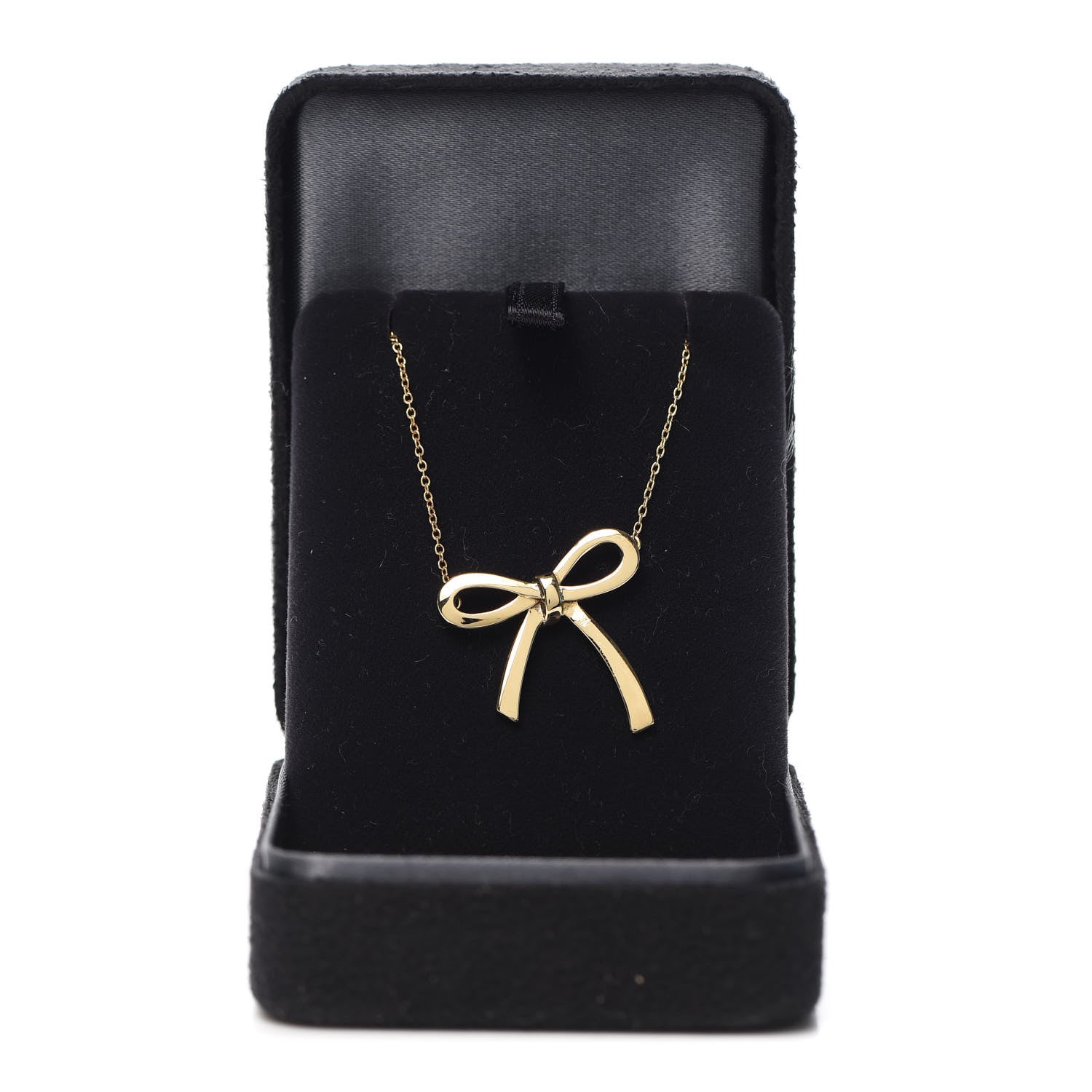 Tiffany 18K Yellow Gold Medium Bow Pendant Necklace 5 of 5
