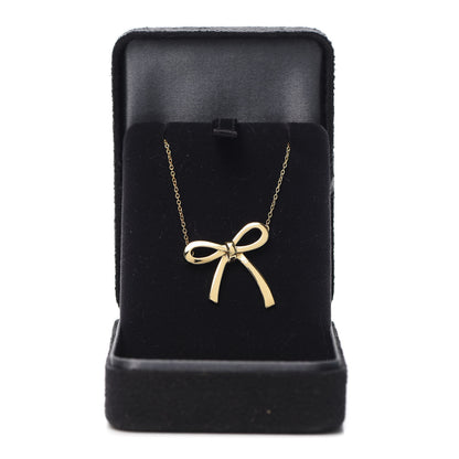 Tiffany 18K Yellow Gold Medium Bow Pendant Necklace 5 of 5