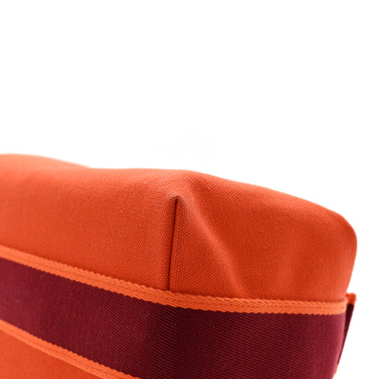 Hermes Canvas Small Bride-A-Brac Pouch Orange Burgundy 7 of 8