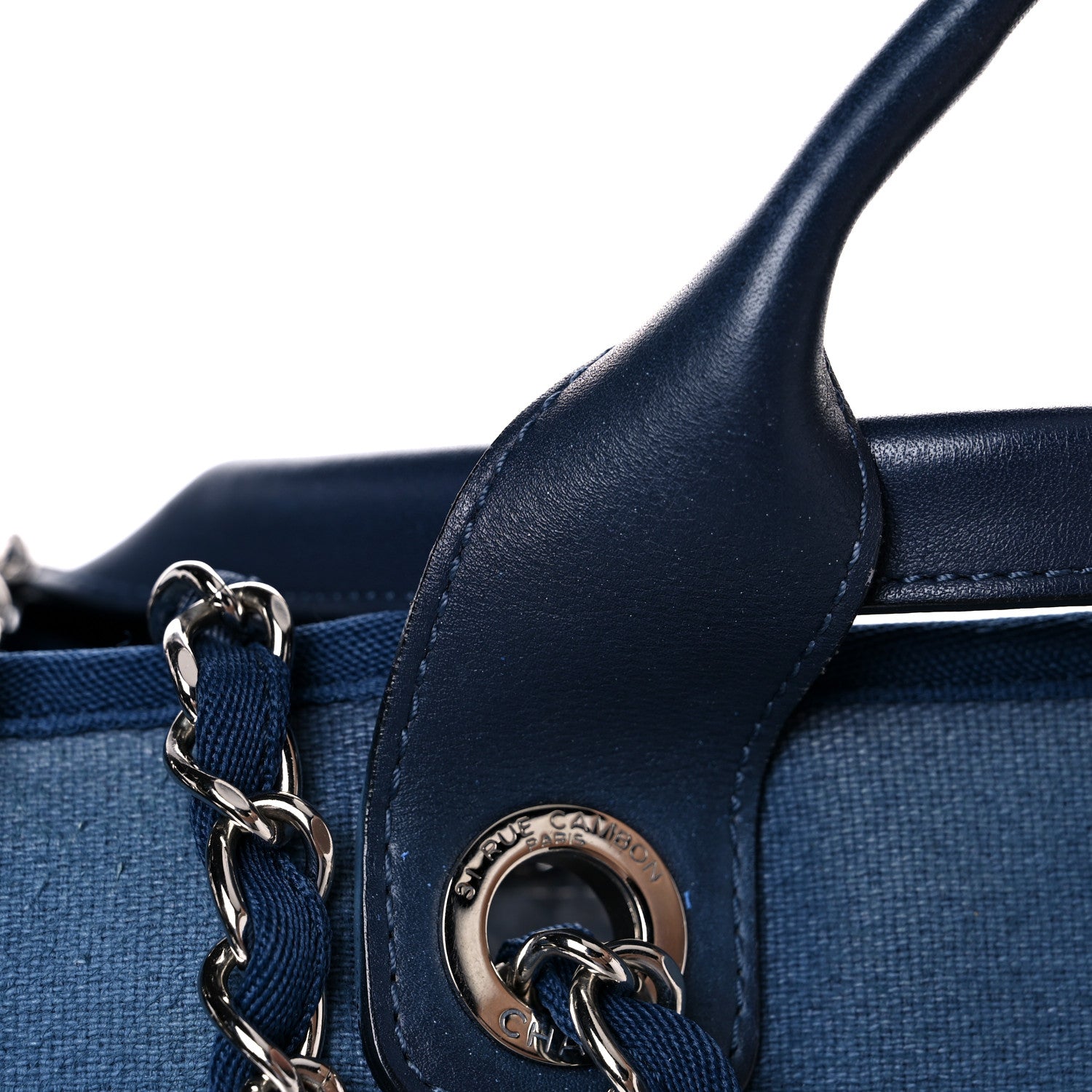 Chanel Canvas Medium Deauville Tote Blue 25 of 27