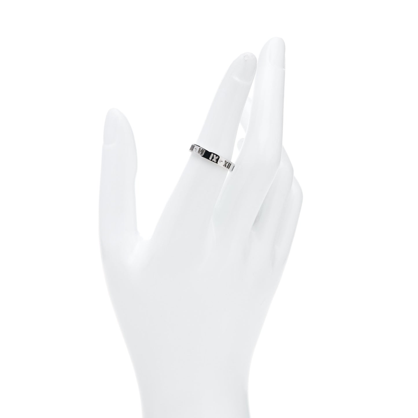 18K White Gold Diamond Atlas Pierced Ring 54 6.75