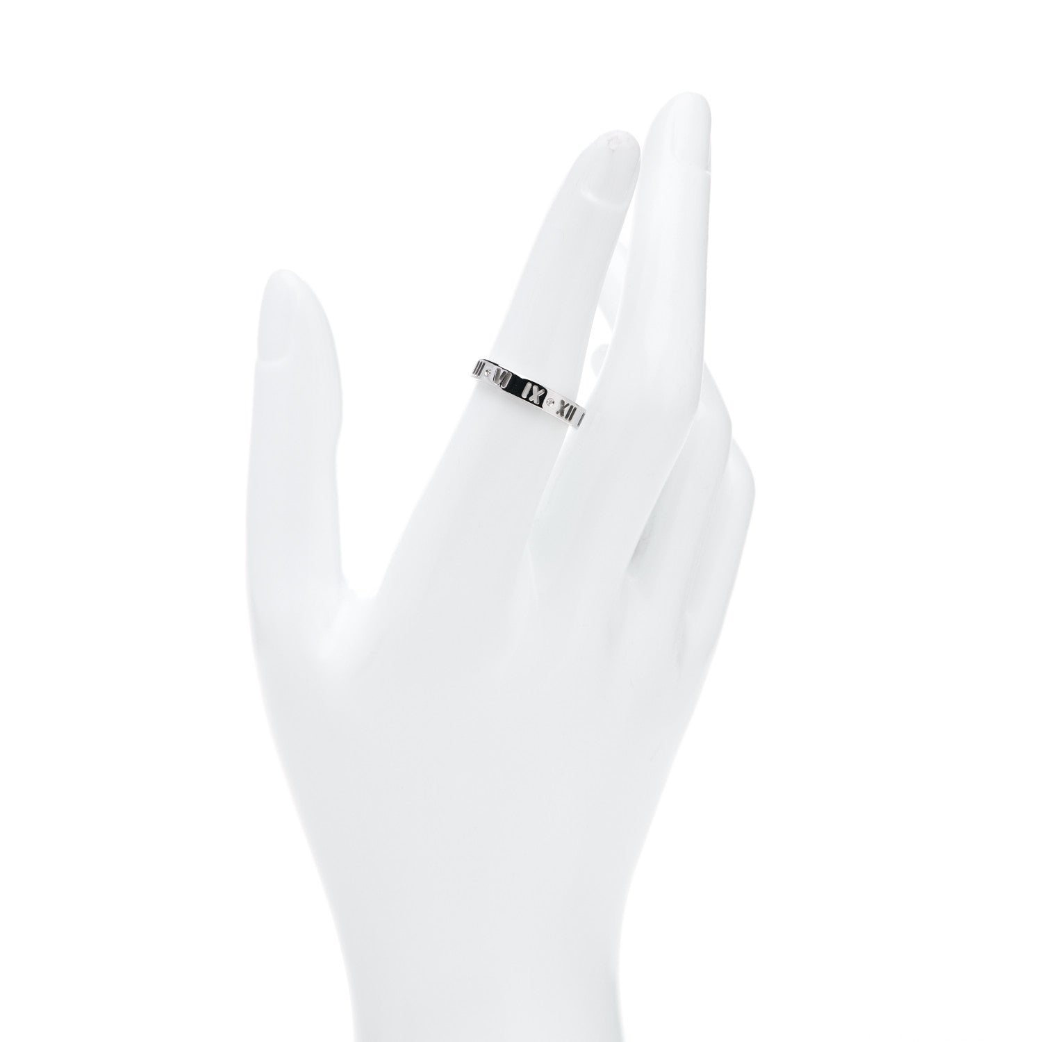 Tiffany 18K White Gold Diamond Atlas Pierced Ring 54 6.75 2 of 4