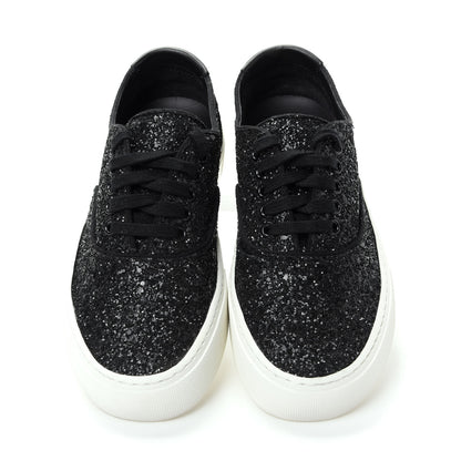 Saint Laurent Calfskin Crystal Glitter Venice Low Top Sneakers 38.5 Black 5 of 11