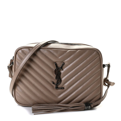Saint Laurent Calfskin Matelasse Monogram Lou Camera Bag Dark Beige 1 of 9