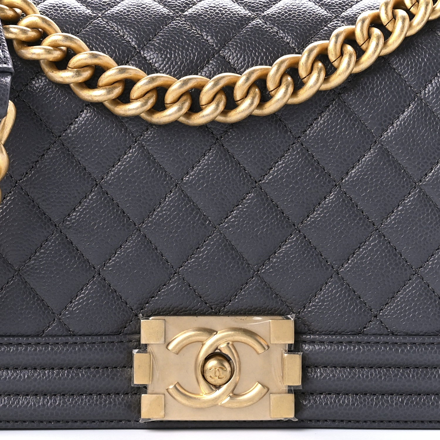 Chanel Caviar Quilted Medium Boy Flap Grey 8 of 9