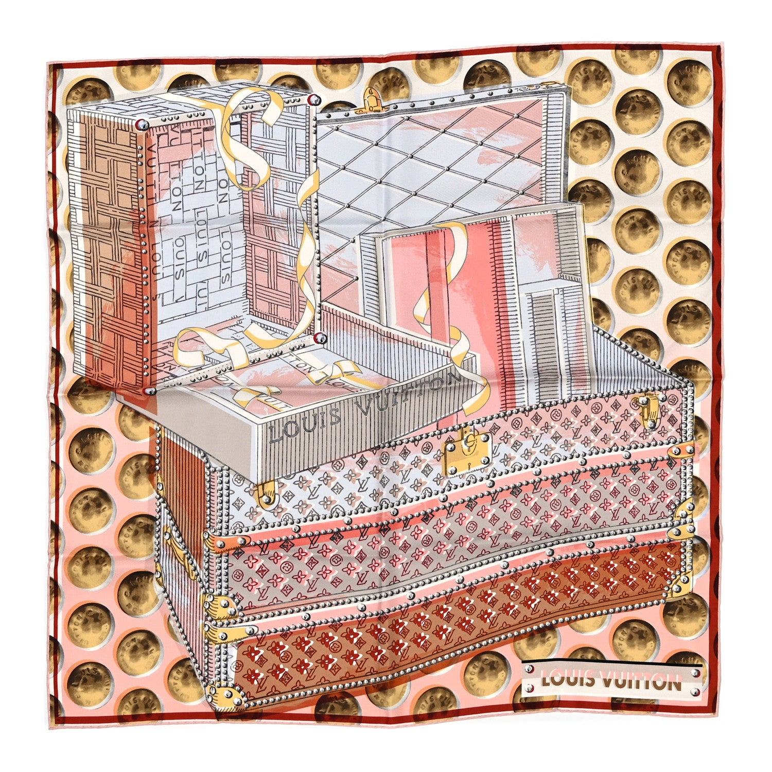 Louis Vuitton Silk Trunks Square Scarf Multicolor 1 of 4