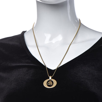 Christian Dior Metal Logo Necklace Gold 2 of 5
