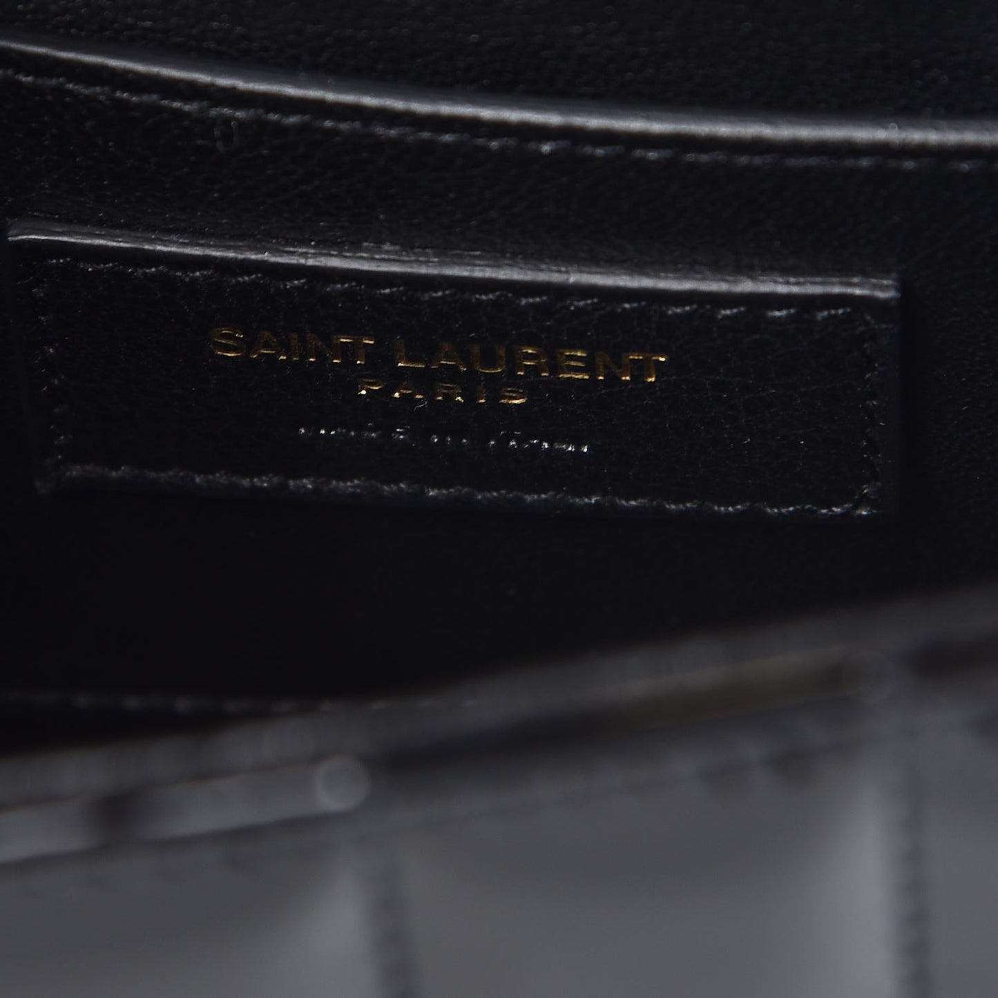 Patent Calfskin Matelasse Monogram Small Vicky Chain Bag Black
