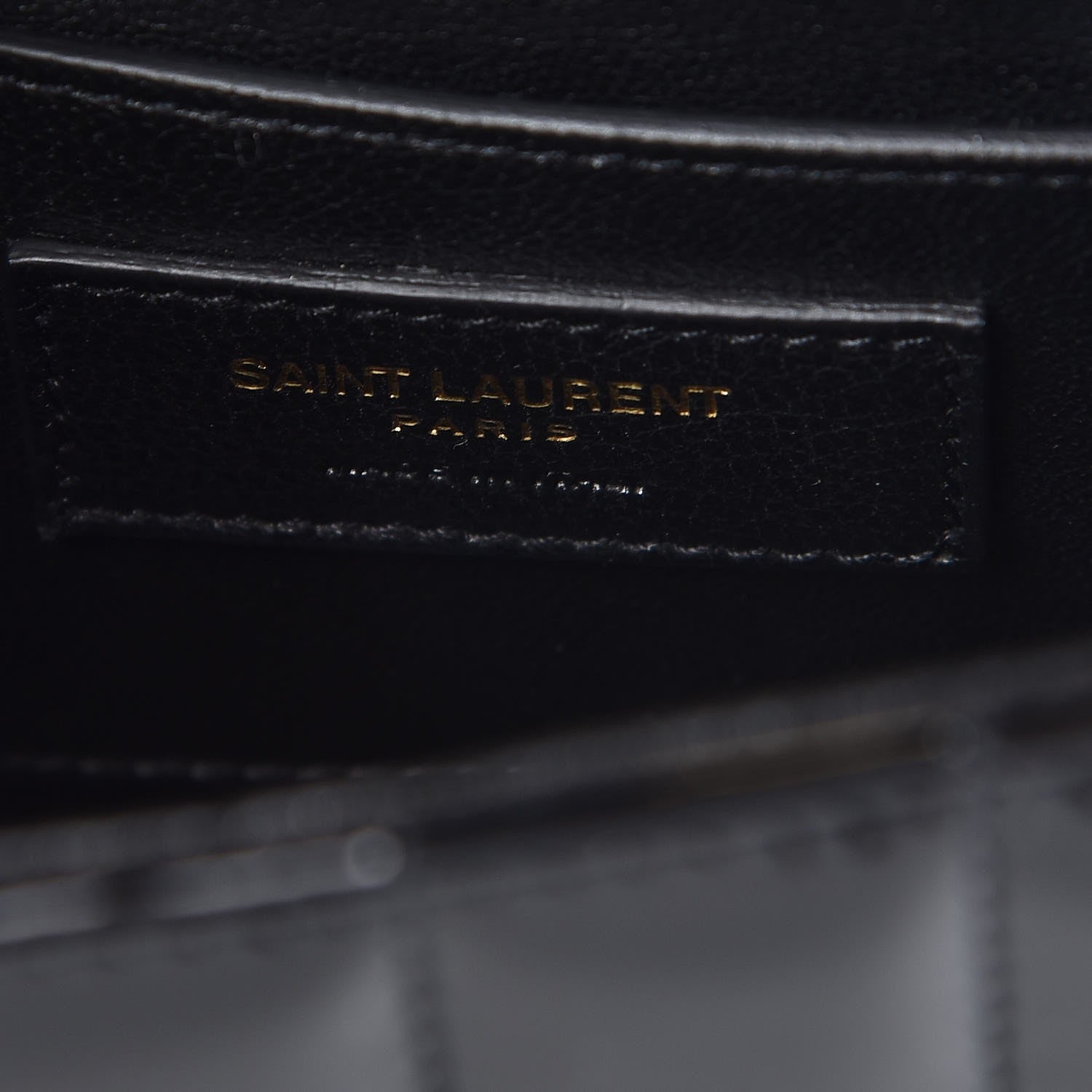 Saint Laurent Patent Calfskin Matelasse Monogram Small Vicky Chain Bag Black 8 of 8
