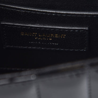 Saint Laurent Patent Calfskin Matelasse Monogram Small Vicky Chain Bag Black 8 of 8