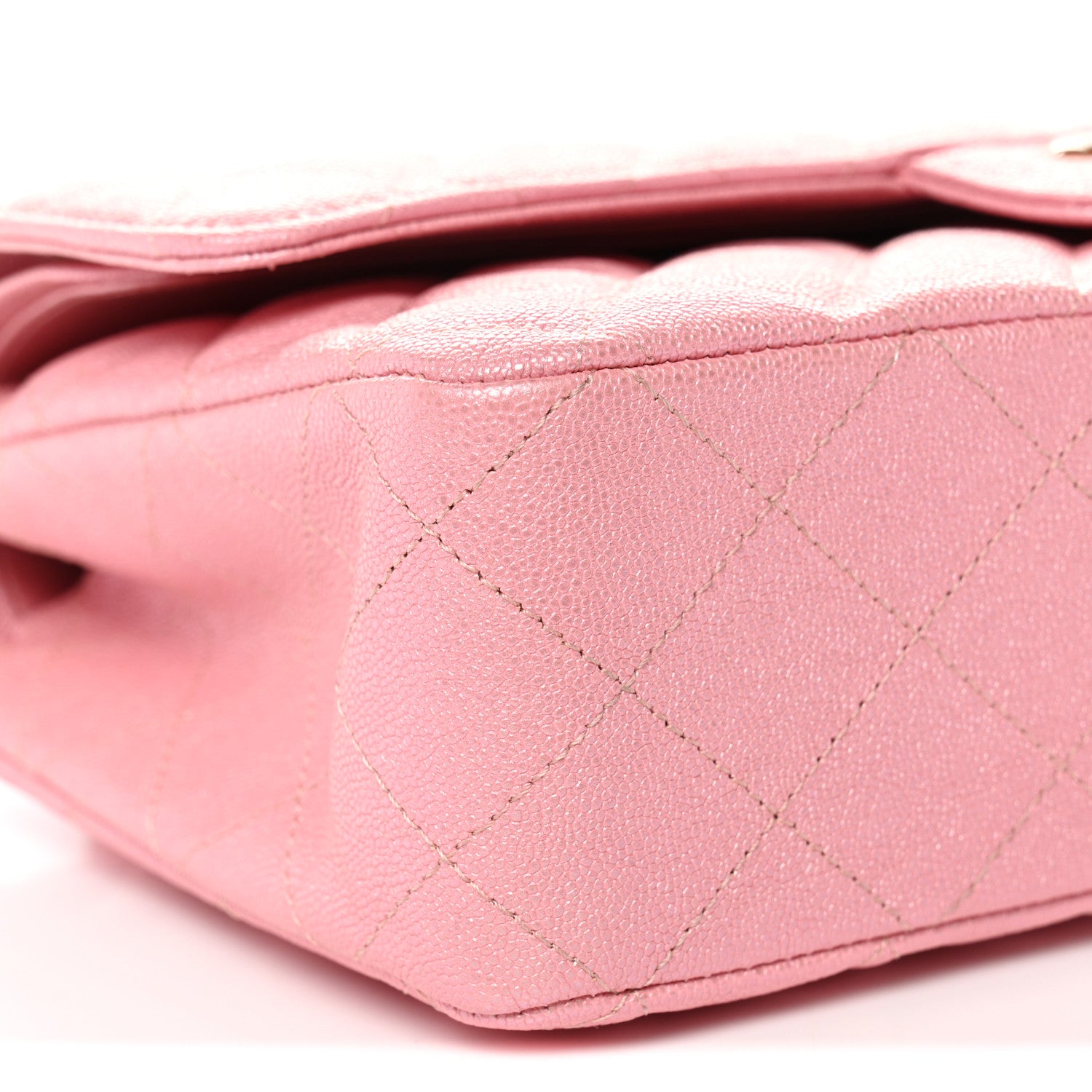 Chanel Iridescent Caviar Quilted Medium Double Flap Rose Pink 9 of 11