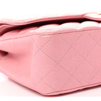 Chanel Iridescent Caviar Quilted Medium Double Flap Rose Pink 9 of 11