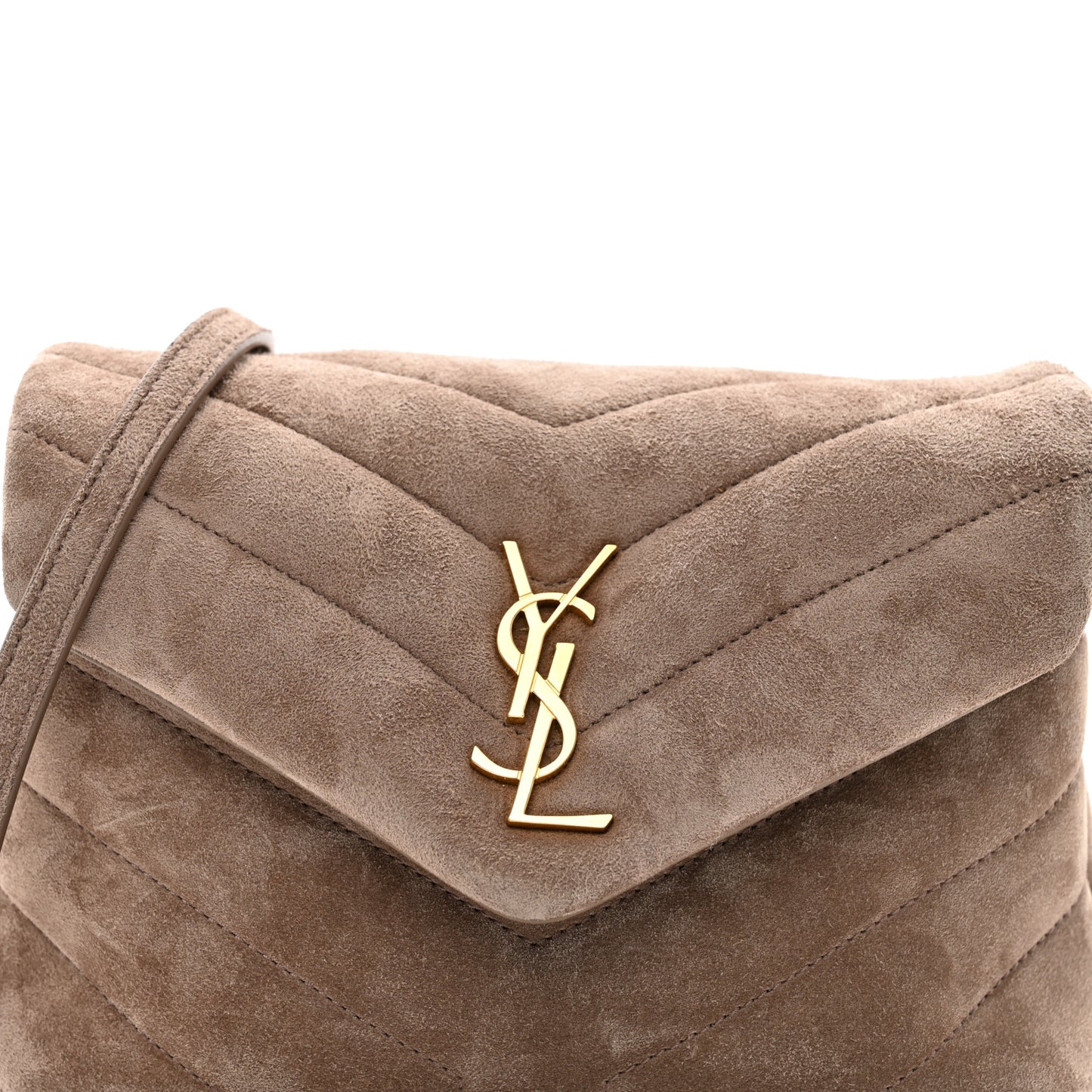 Suede Toy Loulou Shoulder Bag Taupe