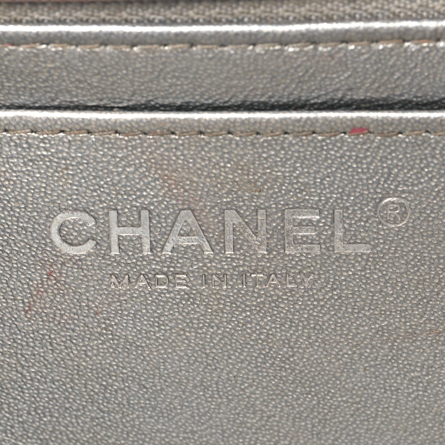 Metallic Caviar Quilted Mini Top Handle Rectangular Flap Silver