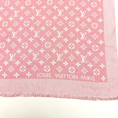 Louis Vuitton Wool Silk Monogram Denim Shawl Pivoine 2 of 3
