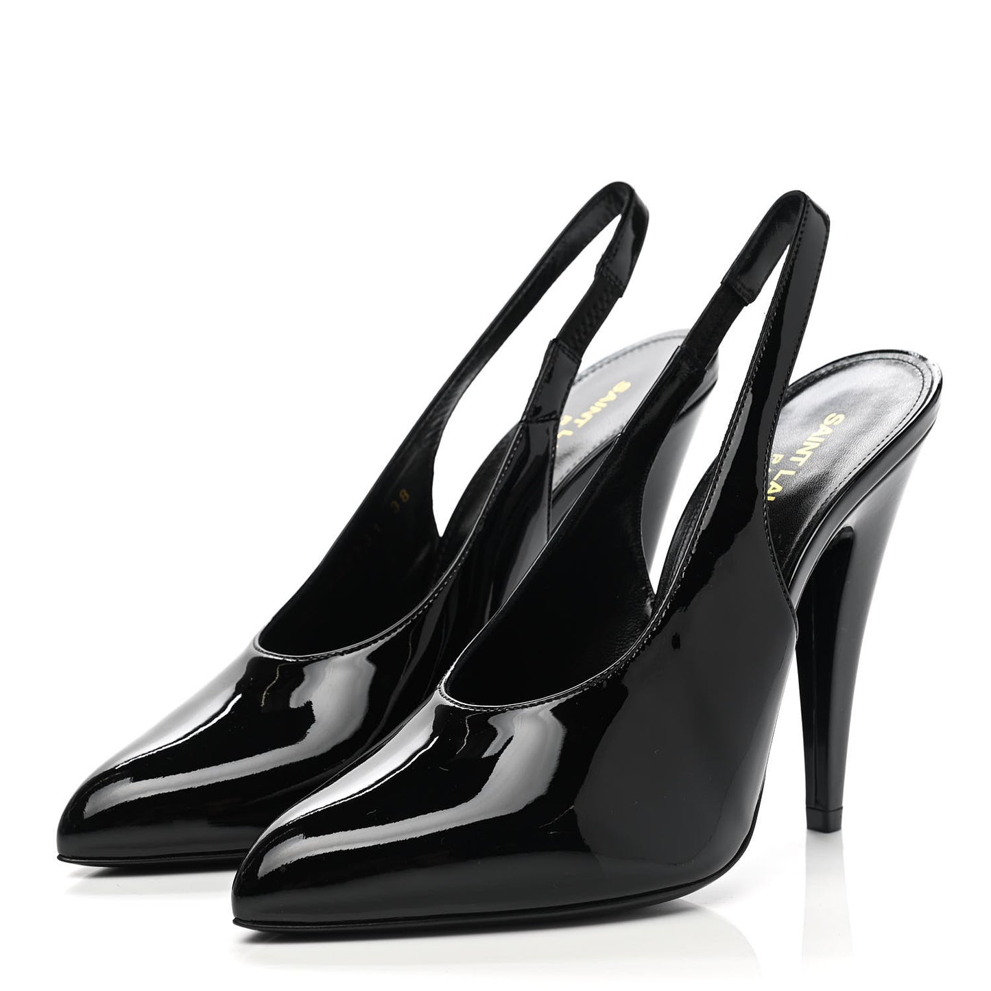 Patent Venus 110 Slingback Pointed Pumps 38 Black