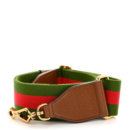 Gucci Canvas Web Shoulder Strap Green Red 1 of 5