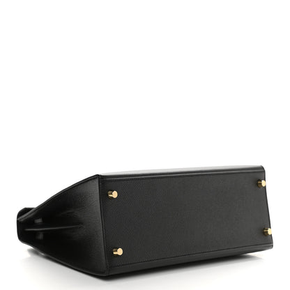 Hermes Epsom Horseshoe Kelly Sellier 28 Black Rose Extreme 4 of 11