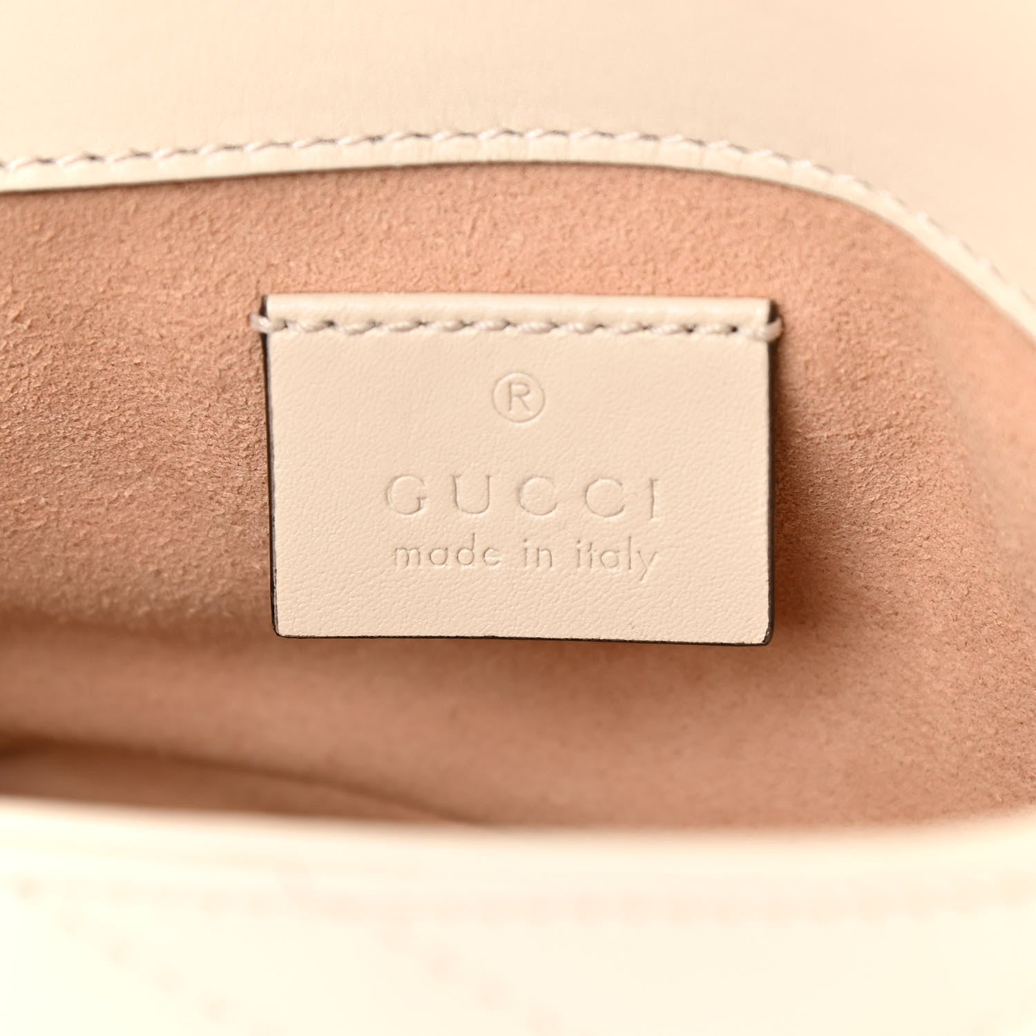 Gucci Calfskin Matelasse Super Mini GG Marmont Shoulder Bag White 6 of 10