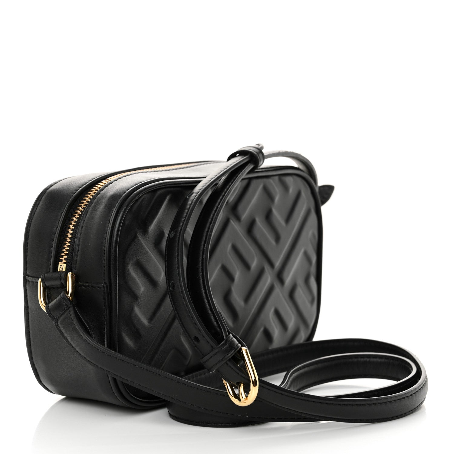 Fendi Vitello Epoque FF Embossed Camera Case Black 2 of 10