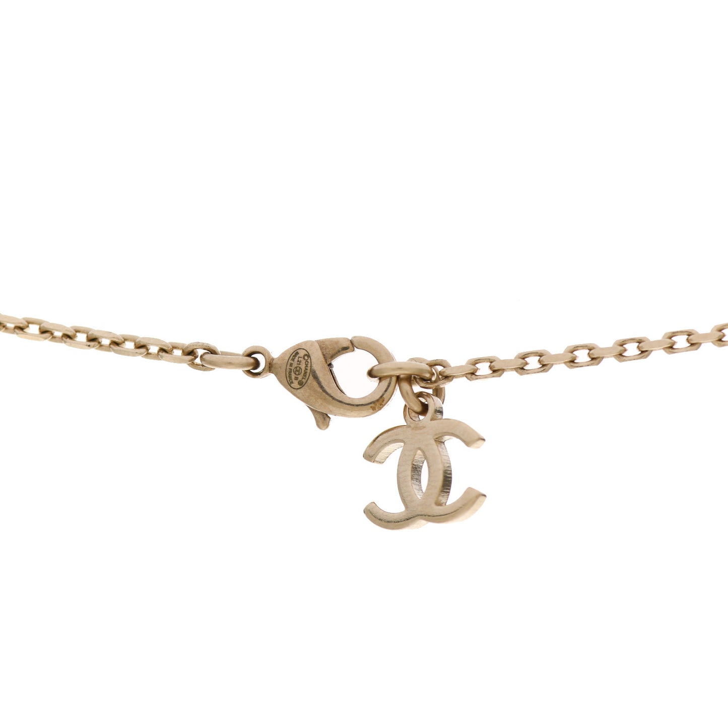 Crystal CC Drop Pendant Necklace Gold