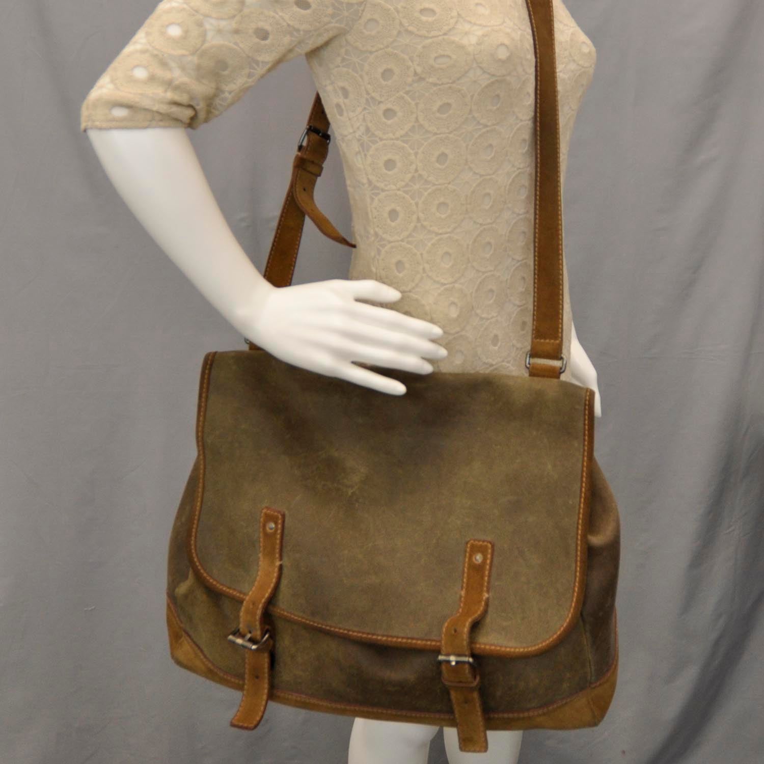 Miu Miu Leather Suede Messenger Bag Unisex 2 of 7