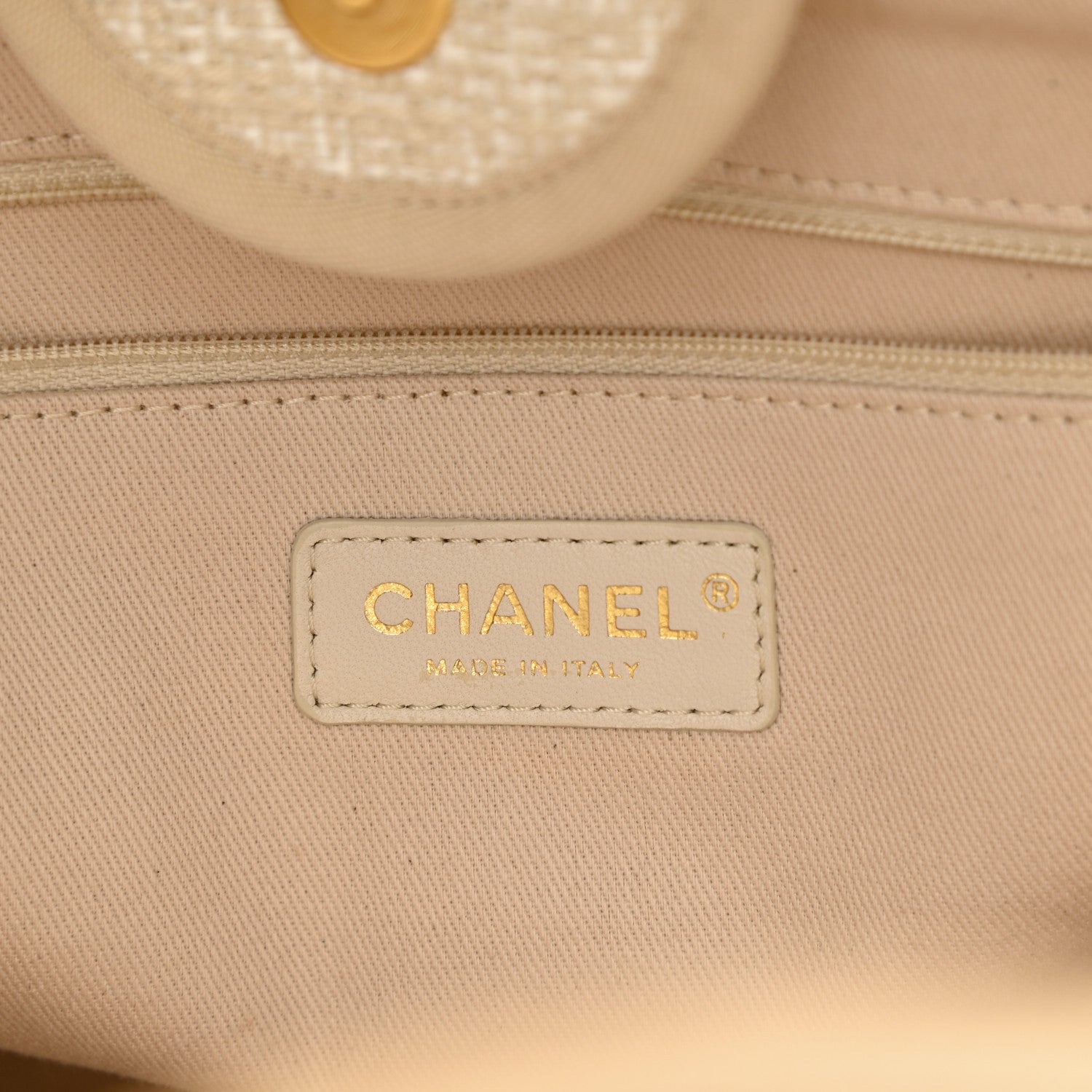 Chanel Mixed Fibers Calfskin Medium Deauville Tote Light Beige 6 of 8