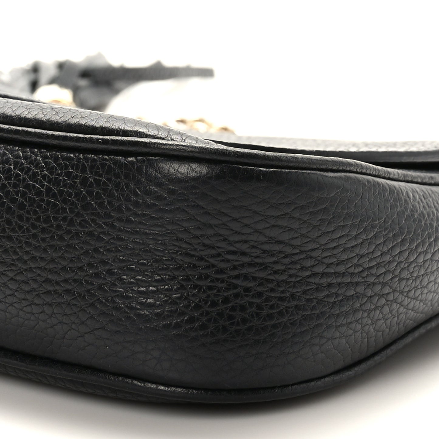 Pebbled Calfskin Medium Soho Flap Crossbody Black