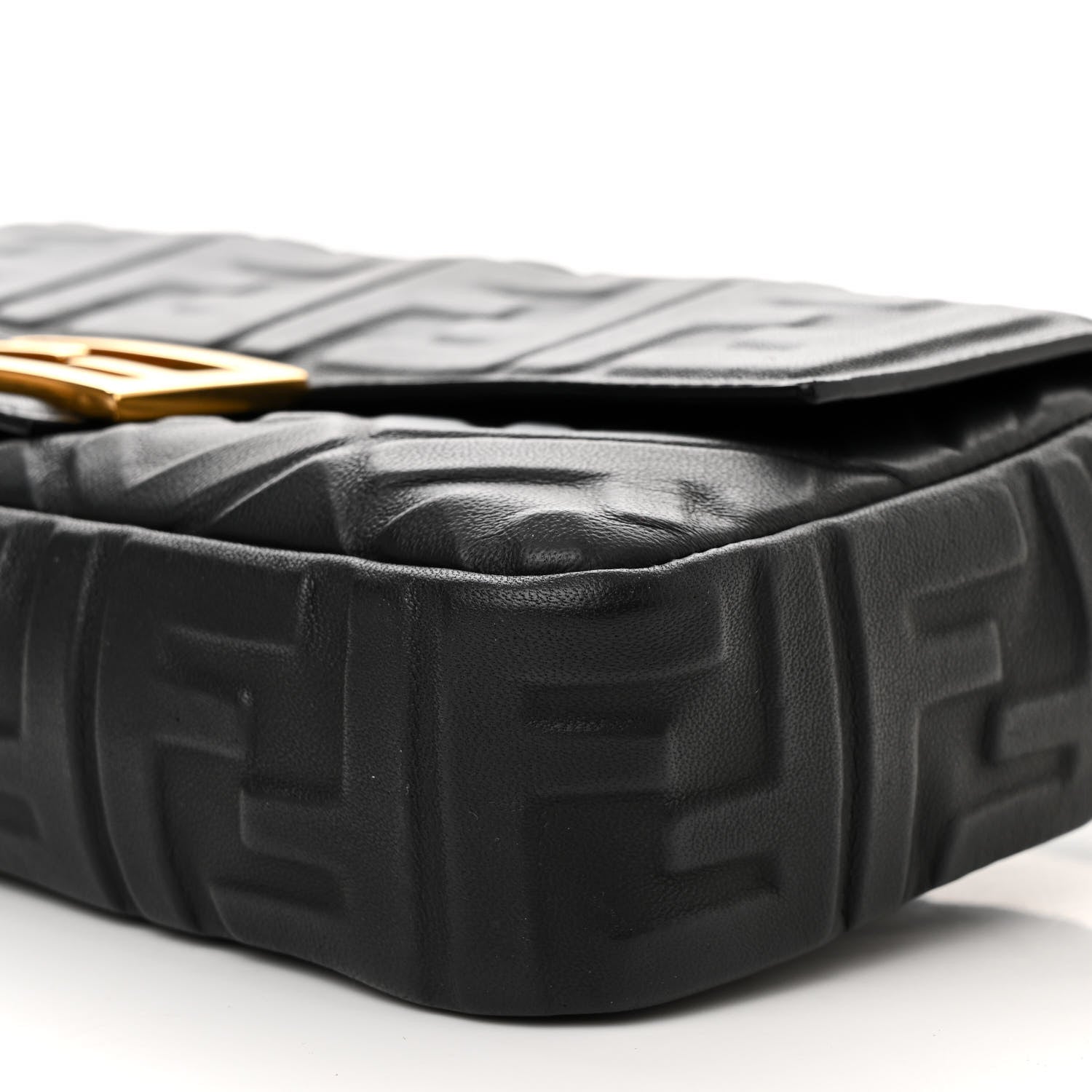Fendi Nappa FF 1974 Embossed Baguette Black 9 of 10