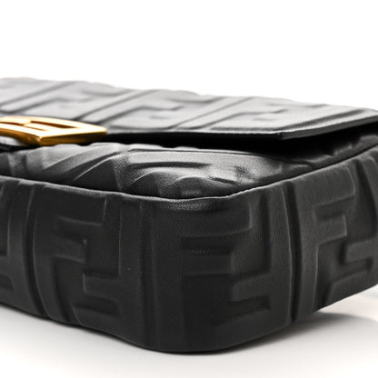 Fendi Nappa FF 1974 Embossed Baguette Black 9 of 10